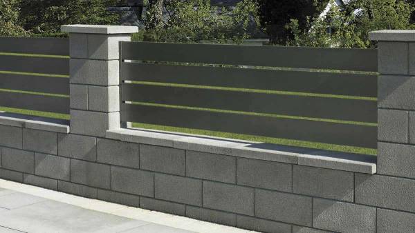 Semmelrock Rivago kerítés félkő 20x20x16 cm - középszürke