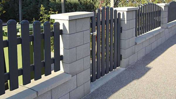 Semmelrock Rivago kerítés félkő 20x20x16 cm - középszürke