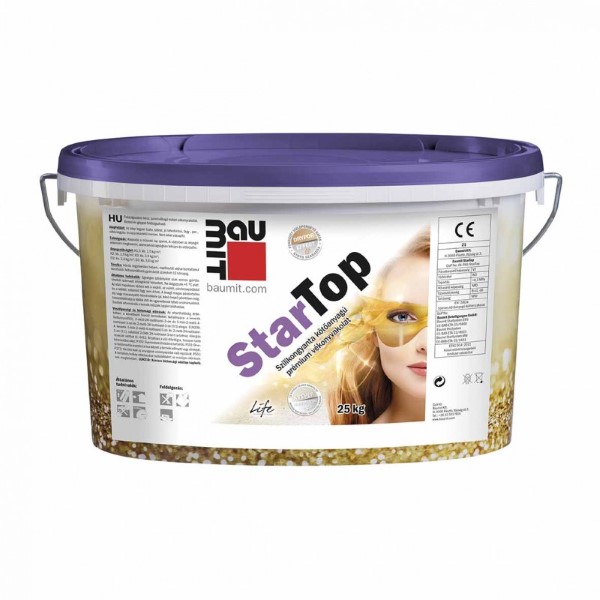 Baumit StarTop 1,5K szilikongyantás vékonyvakolat 25kg - II.színcsoport