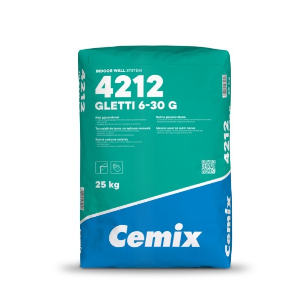 Cemix Gletti 6-30 G kézi gipszvakolat - 25kg